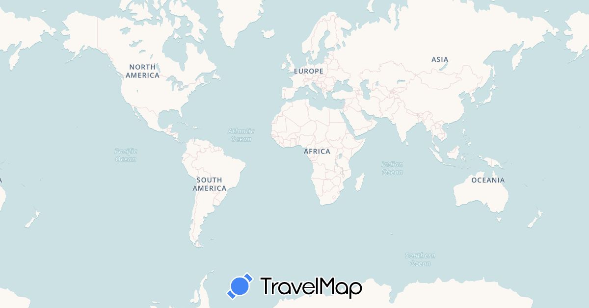 TravelMap itinerary: driving, bus, plane in France, Greece, Netherlands (Europe)
